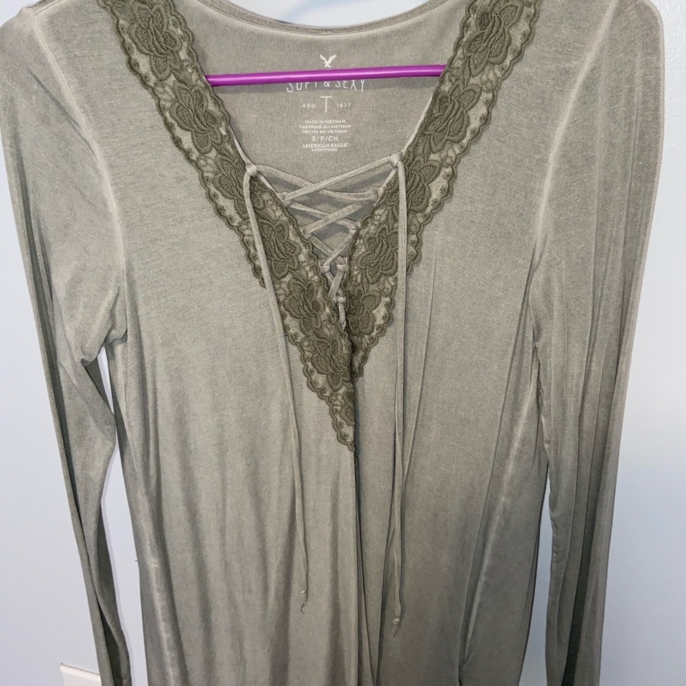 Green American Eagle shirt